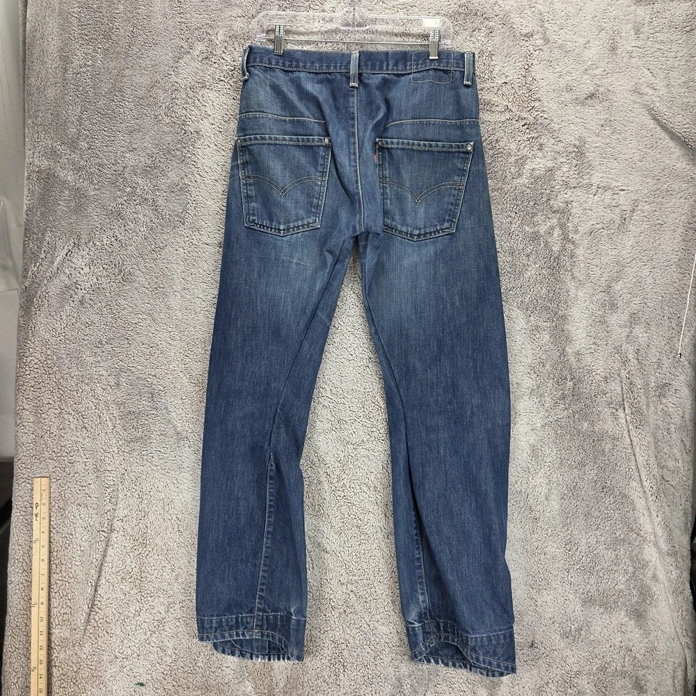 Vintage Levis Engineered Jeans Mens 33x32 Blue Medium Wash Twisted Button Fly